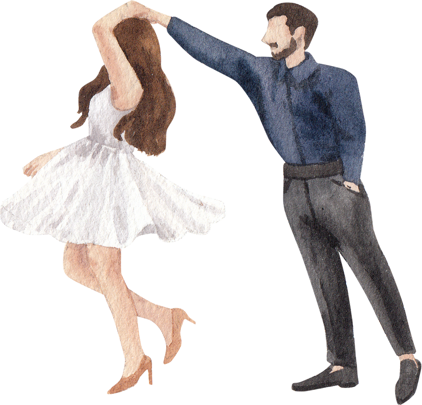 Hand Drawn Romantic Couple Dancing